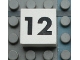 Part No: Mx1022Apb115  Name: Modulex, Tile 2 x 2 (no Internal Supports) with Black Calendar Week Number 12 Pattern