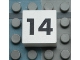Part No: Mx1022Apb117  Name: Modulex, Tile 2 x 2 (no Internal Supports) with Black Calendar Week Number 14 Pattern