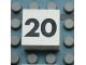 Part No: Mx1022Apb123  Name: Modulex, Tile 2 x 2 (no Internal Supports) with Black Calendar Week Number 20 Pattern