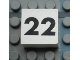 Part No: Mx1022Apb125  Name: Modulex, Tile 2 x 2 (no Internal Supports) with Black Calendar Week Number 22 Pattern