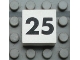 Part No: Mx1022Apb128  Name: Modulex, Tile 2 x 2 (no Internal Supports) with Black Calendar Week Number 25 Pattern