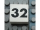 Part No: Mx1022Apb135  Name: Modulex, Tile 2 x 2 (no Internal Supports) with Black Calendar Week Number 32 Pattern