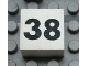 Part No: Mx1022Apb141  Name: Modulex, Tile 2 x 2 (no Internal Supports) with Black Calendar Week Number 38 Pattern