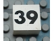 Part No: Mx1022Apb142  Name: Modulex, Tile 2 x 2 (no Internal Supports) with Black Calendar Week Number 39 Pattern
