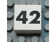 Part No: Mx1022Apb145  Name: Modulex, Tile 2 x 2 (no Internal Supports) with Black Calendar Week Number 42 Pattern