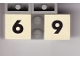 Part No: Mx1022Apb212  Name: Modulex, Tile 2 x 2 (no Internal Supports) with Black Calendar Week Number 6 / 9 Pattern