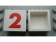 Lot ID: 298868030  Part No: Mx1022Apb224  Name: Modulex, Tile 2 x 2 (no Internal Supports) with Red Number 2 Pattern