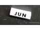 Part No: Mx1041Apb06  Name: Modulex, Tile 1 x 4 with Black Month 'JUN' Pattern
