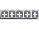 Part No: Mx1051pb08  Name: Modulex, Tile 1 x 5 with Gray Crosses Outline Pattern