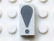 Lot ID: 395150036  Part No: Mx1021Apb162  Name: Modulex, Tile 1 x 2 with Dark Gray Exclamation Mark (!) Pattern