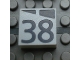 Part No: Mx1022Apb194  Name: Modulex, Tile 2 x 2 (no Internal Supports) with Dark Gray Slopes and Calendar Week Number 38 Pattern