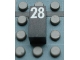 Part No: Mx1021Apb64  Name: Modulex, Tile 1 x 2 with White Calendar Day Number '28' Pattern