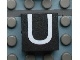 Lot ID: 407657486  Part No: Mx1022Apb021  Name: Modulex, Tile 2 x 2 (no Internal Supports) with White Capital Letter U Pattern