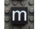 Lot ID: 425723337  Part No: Mx1022Apb038  Name: Modulex, Tile 2 x 2 (no Internal Supports) with White Lowercase Letter m Pattern