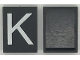 Part No: Mx1043pb10  Name: Modulex, Tile 3 x 4 (no Internal Supports) with White Capital Letter K Pattern