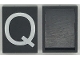 Part No: Mx1043pb15  Name: Modulex, Tile 3 x 4 (no Internal Supports) with White Capital Letter Q Pattern