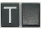 Part No: Mx1043pb18  Name: Modulex, Tile 3 x 4 (no Internal Supports) with White Capital Letter T Pattern