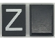 Part No: Mx1043pb23  Name: Modulex, Tile 3 x 4 (no Internal Supports) with White Capital Letter Z Pattern