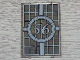 Part No: 2494pb11  Name: Glass for Window 1 x 4 x 5 with Bars and Number 56 in Circle Pattern (Sticker) - Set 4856