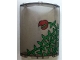 Part No: 30562pb001R  Name: Cylinder Quarter 4 x 4 x 6 with Ivy Plant and Red Flower Open Pattern (Sticker) - Set 7785
