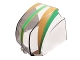 Lot ID: 389071287  Part No: 30633px1  Name: Windscreen 4 x 6 x 4 Canopy with Hinge with Green/Orange Stripes Pattern