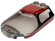 Lot ID: 370547564  Part No: 3384pb01  Name: Windscreen 6 x 4 x 1 1/3 Canopy Sloped Sides with White 'PORSCHE', Red Roof, and Black Stripes and Window Frame Outline Pattern