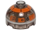 Lot ID: 406641452  Part No: 553pb026  Name: Brick, Round 2 x 2 Dome Top with Orange with Silver Band Around Dome Pattern (R3-S1)