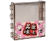 Part No: 60581pb229  Name: Panel 1 x 4 x 3 with Side Supports - Hollow Studs with Chinese Logogram '美味至上', Flies, 'MK' on Bright Pink and White Checkered Pattern (Sticker) - Set 80036