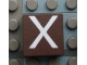 Part No: Mx1022Apb024  Name: Modulex, Tile 2 x 2 (no Internal Supports) with White Capital Letter X Pattern