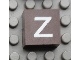 Part No: Mx1022Apb049  Name: Modulex, Tile 2 x 2 (no Internal Supports) with White Lowercase Letter z Pattern