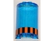 Part No: 85941pb002  Name: Cylinder Half 2 x 4 x 5 with 1 x 2 Cutout with Orange and Black Stripes Pattern (Sticker) - Set 5985