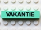Part No: Mx1051pb17  Name: Modulex, Tile 1 x 5 with Black 'VAKANTIE' Pattern