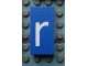 Part No: Mx1042pb07  Name: Modulex, Tile 2 x 4 with White Lowercase Letter r Pattern