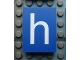 Part No: Mx1043pb44  Name: Modulex, Tile 3 x 4 (no Internal Supports) with White Lowercase Letter h Pattern