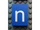 Part No: Mx1043pb46  Name: Modulex, Tile 3 x 4 (no Internal Supports) with White Lowercase Letter n Pattern
