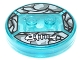 Part No: 18605c01pb36  Name: Dimensions Toy Tag 4 x 4 x 2/3 with 2 Studs and Trans-Light Blue Bottom with White Fish Skeleton on Light Bluish Gray and Dark Bluish Gray Stones Background Pattern (Gollum)