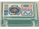 Part No: 24093pb133  Name: Minifigure, Utensil Book Cover with Screen with Minifigure Head Brain Scan, 'SA', 'CN', 'OR', 'AD', '00:00:15:11' and 'KTDPOMLW' Pattern (Sticker) - Set 75573
