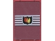 Part No: 2494pb07  Name: Glass for Window 1 x 4 x 5 with Fire Logo Badge on 5 White Stripes Pattern
