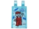Part No: 30350bpb158  Name: Tile, Modified 2 x 3 with 2 Open O Clips with LEGO Mascot Minifigure with Red Hat and Jumpsuit, LEGO Bricks, and '90' Pattern (Sticker) - Set 80036