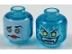 Part No: 3626pb1845  Name: Minifigure, Head Dual Sided Yellow Eyes, Lightning, Teeth with Fangs, Evil Smile / White Face, Sunken Eyes, Red Lips, Confused Pattern