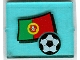 Part No: 3855pb018  Name: Glass for Window 1 x 4 x 3 with Flag of Portugal and Soccer Ball Pattern (Sticker) - Set 3407