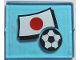 Part No: 3855pb028  Name: Glass for Window 1 x 4 x 3 with Flag of Japan and Soccer Ball Pattern (Sticker) - Set 3406