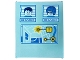 Lot ID: 387473187  Part No: 42509pb02  Name: Glass for Window 1 x 6 x 6 Flat Front with Yellow, Blue and White GPS Map Screen and 2 Crook Minifigures Pattern