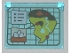 Part No: 60603pb009  Name: Glass for Window 1 x 4 x 3 - Opening with Jurassic World Island Map Pattern