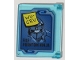 Part No: 60603pb012  Name: Glass for Window 1 x 4 x 3 - Opening with Blue Screen with 'WU-CRU' Sticky Note and 'FILE: PHANTOM NINJA' Pattern (Sticker) - Set 70596