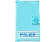 Part No: 60616pb009R  Name: Door 1 x 4 x 6 with Stud Handle with 'POLICE' Blue on White Stripes Thin Font Pattern Handle on Right (Sticker) - Set 60047