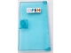 Part No: 60616pb129  Name: Door 1 x 4 x 6 with Stud Handle with Bright Pink, Medium Azure, Dark Purple and Orange 'OPEN' Sign Pattern (Sticker) - Set 60363