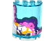 Part No: 6259pb029  Name: Cylinder Half 2 x 4 x 4 with White, Pink and Dark Purple Clouds, Rocket Ship and 6 Stars Pattern (Sticker) - Set 41128