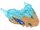 Part No: 82276pb09  Name: Dragon Head (Ninjago) Jaw Upper with Horns with Molded Pearl Gold Face and Printed Light Aqua and Dark Azure Eyes, Dark Purple Rock Eyebrows and Nostrils, Tan Scales Pattern