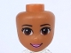 Minidoll Head with Brown Eyes, Bright Pink Lips and Open Mouth Print